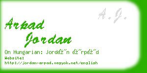 arpad jordan business card